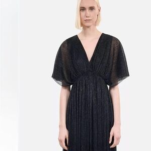 MSRP $415 NWT The Kooples Shimmering Black Maxi Dress